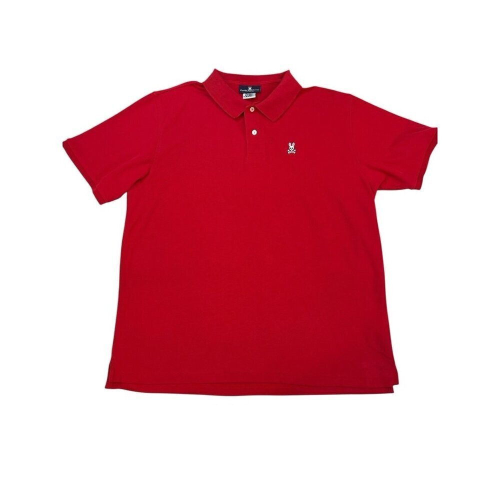 Psycho Bunny Polo Shirt Men's Size 9 Large Red Classic 100% Pique Cotton